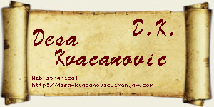 Desa Kvačanović vizit kartica